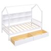 Wooden Twin Size House Bed with 2 Drawers,Kids Bed with Storage Shelf