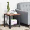 Industrial Style End Table with Mesh Shelves