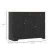 Modern Sideboard Cabinet, 41" Kitchen Buffet Cabinet with Drawer, Adjustable Shelf, 3 Doors for Dining Room, Black