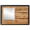 Bathroom Mirror Natural mango wood with clear mirror