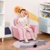 Pink Princess Toddler Sofa Chair Tufted Upholstered with Diamond Decor Luxury Couch for Kids