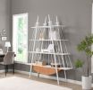 Sailboat-Inspired Bookshelf, 70.87 inch Industrial 4-Tier Open Storage Shelf with Drawer, Wooden & Metal Freestanding Bookcase