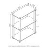 23.6"W x 11.4"D x 29.5"H 3-Shelf Freestanding Shelving Unit, Beech and White