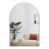 Arched Wall Mirror, 24"Ã—36" Bathroom Mirror Black Deep Frame