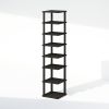 Turn-N-Tube 8-Tier Vertical Space Saving Free Standing Corner Shelf, Display Rack, Espresso/Black