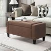 PU Storage Ottoman Bench Lift Top Tufted Rectangle Ottoman for Living Room, Entryway, or Bedroom, Brown
