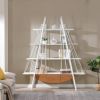 Sailboat-Inspired Bookshelf, 70.87 inch Industrial 4-Tier Open Storage Shelf with Drawer, Wooden & Metal Freestanding Bookcase