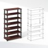 Turn-S-Tube 4-Tier Multipurpose Standing Shelves, Dark Cherry/Black, Set of 2