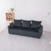 Velvet Modern 2-Seater Sofa, Black Two-Tone Sectional Couch with Contemporary Design, 82" Living Room Furniture, Easy Assembly