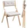 VEVOR Wooden Folding Chairs with Cushion, Set of 2, Portable Foldable Cushion Chair with Wooden Frame, Modern Padded Dining Chair for Kitchen, Office