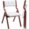 VEVOR Wooden Folding Chairs with Cushion, Set of 4, Portable Foldable Cushion Chair with Wooden Frame, Modern Padded Dining Chair for Kitchen, Office