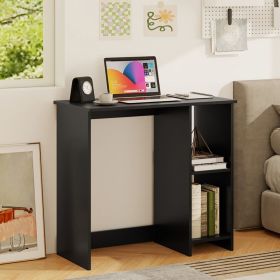31.5 Inch  Modern Home Office Desk with 2 Compartments (Color: Black)