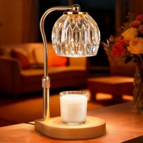 Candle Warmer Lamp with Timer Dimmer Adjustable Height, Gift for Women Mom, House Warming New Home Cozy Decor (Color: Sphere-amber gold)