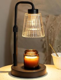 Candle Warmer Lamp with Timer Dimmable, Birthday Gifts for Women Mom, House Warming Gifts New Home Decor, Wax Melt Warmer for Jar Candles with 2 Bulbs (Color: Elegant Black)