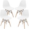 Set of 4 Modern Style Dining Chair, Shell Lounge Plastic Chair for Kitchen, Dining, Bedroom
