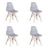 Set of 4 Modern Style Dining Chair, Shell Lounge Plastic Chair for Kitchen, Dining, Bedroom