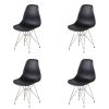 Set of 4 Modern Style Dining Chair, Shell Lounge Plastic Chair for Kitchen, Dining, Bedroom
