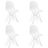 Set of 4 Modern Style Dining Chair, Shell Lounge Plastic Chair for Kitchen, Dining, Bedroom