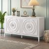 Retro Sideboard door with Circular Groove Design Round Metal Door Handle for Entrance,Dinning Room,Living Room