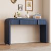 Unique Modern Rounded Silhouette and Smooth Surface Console Table with 2 Drawers for Living Room and Entryway