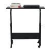Portable Multi-Purpose Small Side Table - Mobile Laptop Wheels Compact Room Divider Shelf for Office
