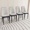 A set of 4 or 2 dining chair, modern style chair made of high-quality PU Leather fabric with thick soft cushions, black metal leg kitchen chair
