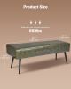 VEVOR Leather Bedroom Bench, PU Leather Bench with Metal Legs and with Stitching for Entryway, Upholstered Shoe Bench Seat