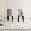 A set of 4 or 2 dining chair, modern style chair made of high-quality PU Leather fabric with thick soft cushions, black metal leg kitchen chair