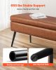 VEVOR Leather Storage Ottoman Bench, PU Leather Bench with Storage and Metal Legs, Modern Shoe Benches Seat for Entryway
