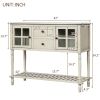 Sideboard Console Table with Bottom Shelf,Farmhouse Wood/Glass Buffet Storage Cabinet Living Room