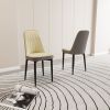 A set of 4 or 2 dining chair, modern style chair made of high-quality PU Leather fabric with thick soft cushions, black metal leg kitchen chair