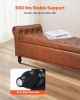 VEVOR Button-Tufted Storage Ottoman Bench, Rolled Arm PU Leather Bench with Solid Wood Legs, Modern Shoe Benches Seat for Entryway