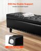 VEVOR Button-Tufted Storage Ottoman Bench, PU Leather Bench with Storage and Solid Wood Legs, Modern Shoe Benches Seat for Entryway