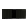 Winslow 150" Wall Cabinet, Four Doors, Two Divisions, Two Shelves, Black