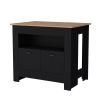 Theba Kitchen Island, whit 2 doors, 3 shelves