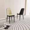 A set of 4 or 2 dining chair, modern style chair made of high-quality PU Leather fabric with thick soft cushions, black metal leg kitchen chair
