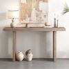 Uniquely Designed Oak Veneer Console Table with Distinctive Side Shapes, Suitable for Entryway, Hallway, Living Room, Foyer, Corridor