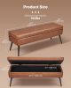 VEVOR Leather Storage Ottoman Bench, PU Leather Bench with Storage and Metal Legs, Modern Shoe Benches Seat for Entryway