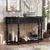 52''Modern and Contemporary Curved Console Table Sofa Table Entryway Table for Hallway Living Room with 4 Drawers and 1 Shelf