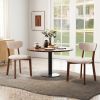Dining Chairs Set of 2 Upholstered Mid-Back Chairs with Solid Rubber Wood Frame