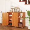 3-Tier Shoe Cabinet with Doors with Adjustable Open Shelves for Entryway