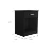 Pictor Nightstand, One Drawer, Lower Shelf, Superior Top, Black