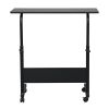 Portable Multi-Purpose Small Side Table - Mobile Laptop Wheels Compact Room Divider Shelf for Office