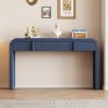 Unique Modern Rounded Silhouette and Smooth Surface Console Table with 2 Drawers for Living Room and Entryway