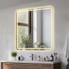 36*36in LED Bathroom Mirror, Anti-Explosion Glass, Rust-Resistant, Anti-Fog Features, Tri-Color Changing, Ideal for All Bathroom Decors