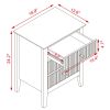 conifferism White Bed Side Table with 3 Drawers 19" W, Bedroom Nightstand 24" H,Vintage Modern Night Stand,Living Room Fluted End Bedside Tables