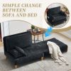 Foldable sofa bed recliner, 3-in-1 convertible sleeper, mid-century modern decor, suitable for small spaces, with three pillows