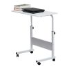 Portable Multi-Purpose Small Side Table - Mobile Laptop Wheels Compact Room Divider Shelf for Office